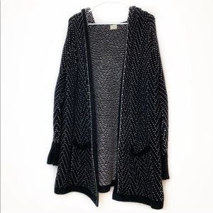 New Day Black and White Open Cardigan Hoodie